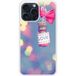 iPhone 15 Pro Max Love noeud rose bedrukt siliconen hoesje