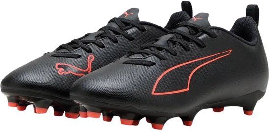 Puma Ultra 6 Play FG/AG Voetbalschoenen Junior Zwart/Rood Maat 28