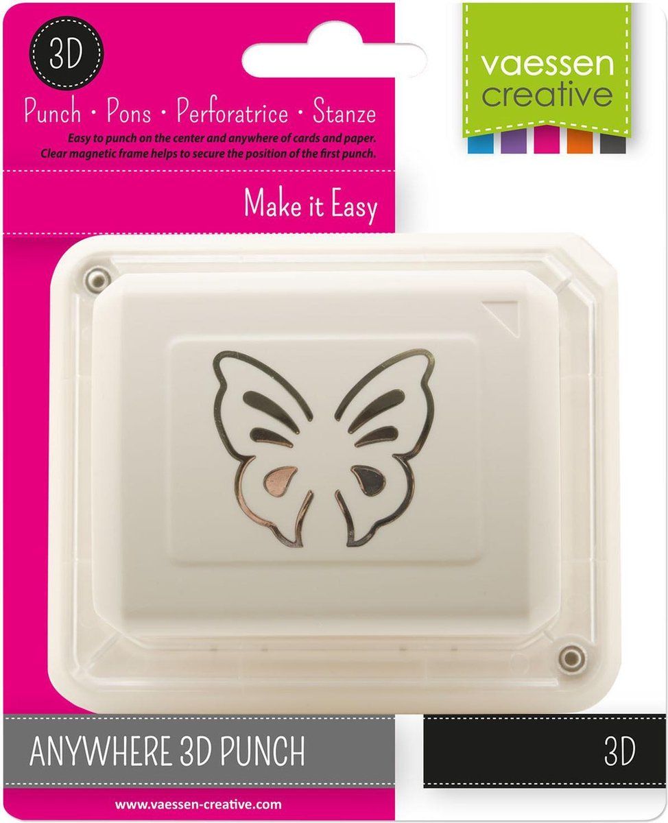 Vaessen Creative Pons - Magnetisch - 3D Vlinder - Wit - 8716052216000