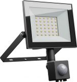 Spectrum LED projecteur Noctis Lux 4 Noir IP44 30W 2500lm Lumière du jour 6000K blanc froid avec détecteur de mouvement