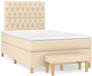 vidaXL Boxspring met matras stof crèmekleurig 120x190 cm