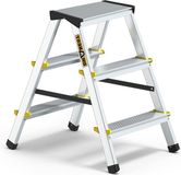Escabeau Aluminium 3 marches 2 côtés capacité de charge 150 kg