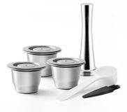 Omgoods - Capsules de café Nespresso réutilisables - Capsules en acier inoxydable 3-pack