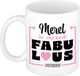 Bellatio Decorations Naam mok Merel - wit - Fabulous - keramiek - 300 ml