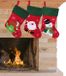 Merkloos / Sans marque Sandy Decoratie kerstsokken - set 3x st - rood - kerstman,sneeuwpop, rendier - H45 cm