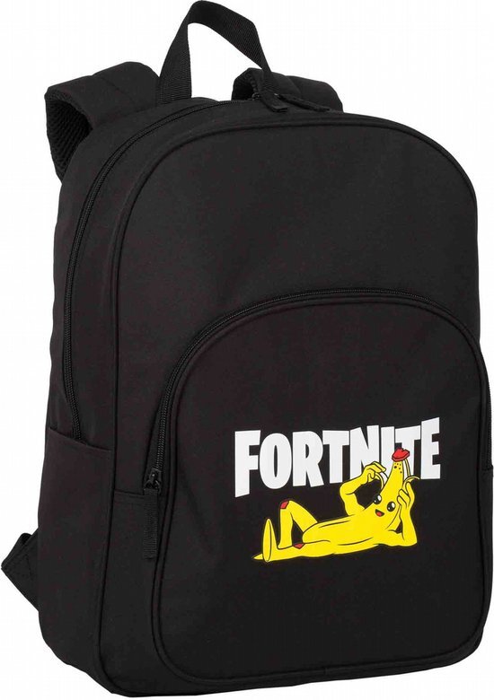 Fortnite Crazy Banana Schoolrugzak - Hoofdcompartiment en voorvak - Aanpasbaar aan trolley - Inclusief computerhouder - Gewatteerde riemen en rug - 41 x 30.5 x 12 cm - Toybags