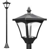 Lampe solaire LED de jardin étanche IP44, 15 x 15 x 177 cm, noire