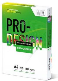 Pro Design A4 Paper - 160gsm - 250 Sheets - White - Semi-Glossy