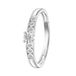 Lucardi Dames ring met 7 diamanten (0,05ct) - Ring - Cadeau - 14 Karaat Goud - Witgoud
