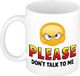 Bellatio Decorations Please don't talk to me mok wit met Smile / Emoticon - kantoorhumor beker - cadeau collega