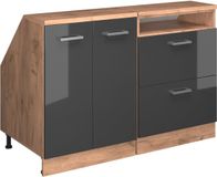 Vicco R-Line Keukenkast voor schuine wand – 120 cm Set van 2 kastrompen 60 cm diepte Antraciet Hoogglans