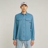 G-Star Marine Slim Shirt L/S Heren Katoen Blauw