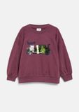 s.Oliver Sweatshirt Bordeaux Katoen Ronde Hals Lange Mouw Printopdruk Kinderen