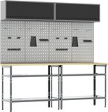 vidaXL Ensemble d'établi, 8 pièces, noir et gris