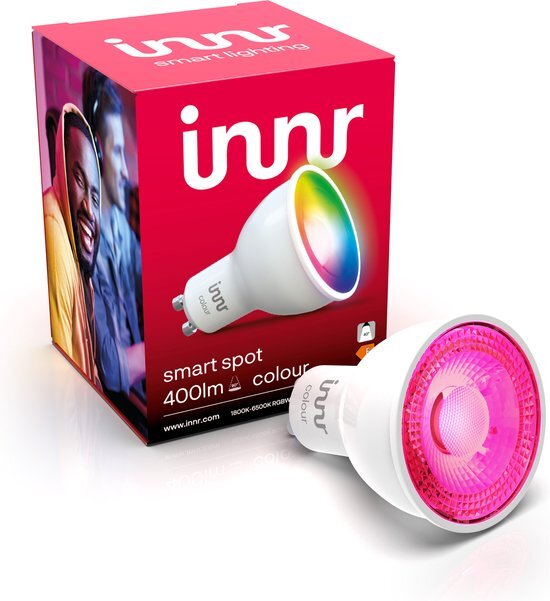 Innr Slimme GU10 White and Color LED Spot - Werkt met Philips Hue*, Amazon Echo (4e gen) - Smart Lamp Wit en Gekleurd - LED Lamp Zigbee - Dimbaar - 400 lumen - 1 Pack