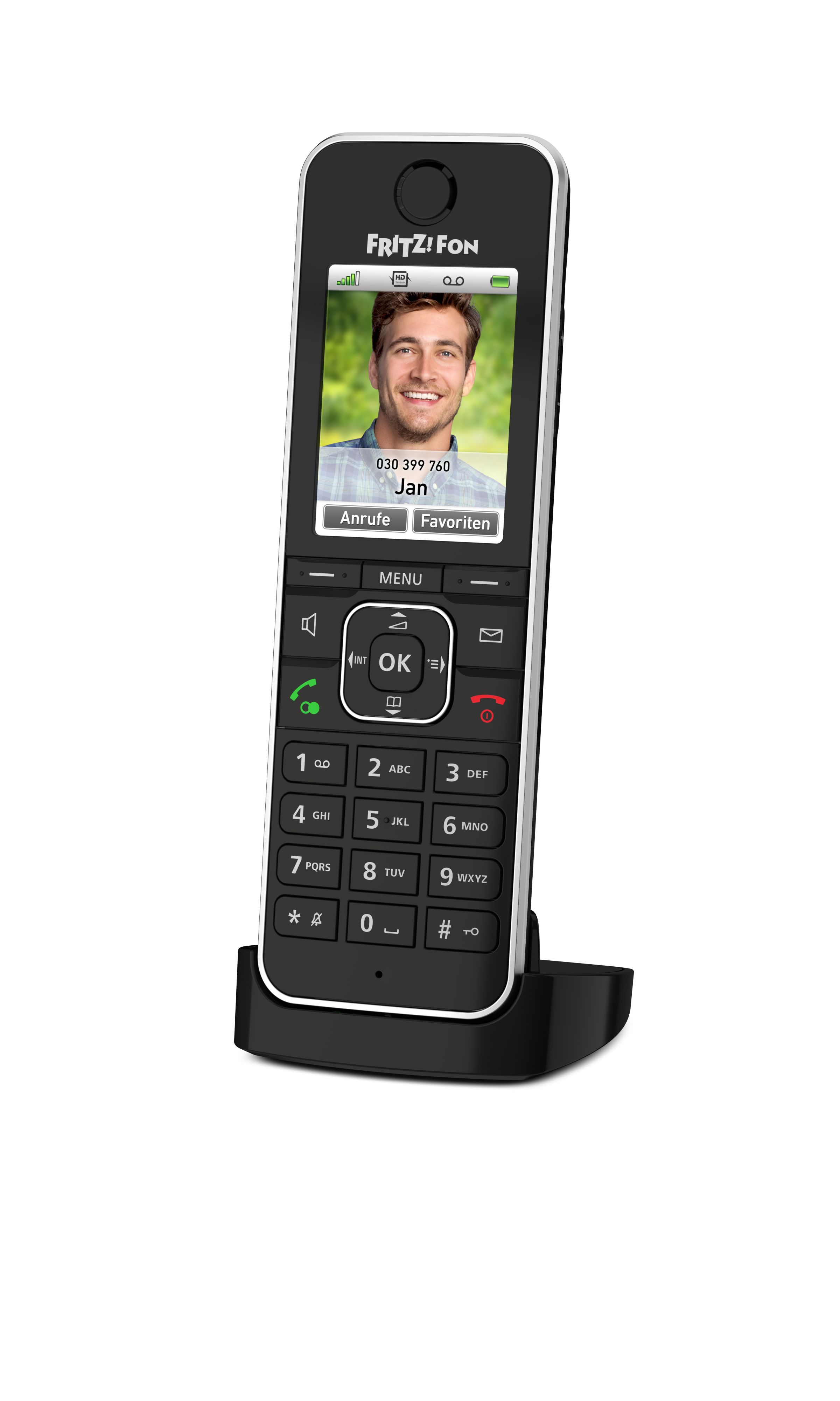 FRITZ!Fon C6 Black DECT Phone - German Edition