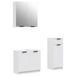vidaXL Ensemble de 3 meubles de salle de bain, blanc, en panneaux de particules