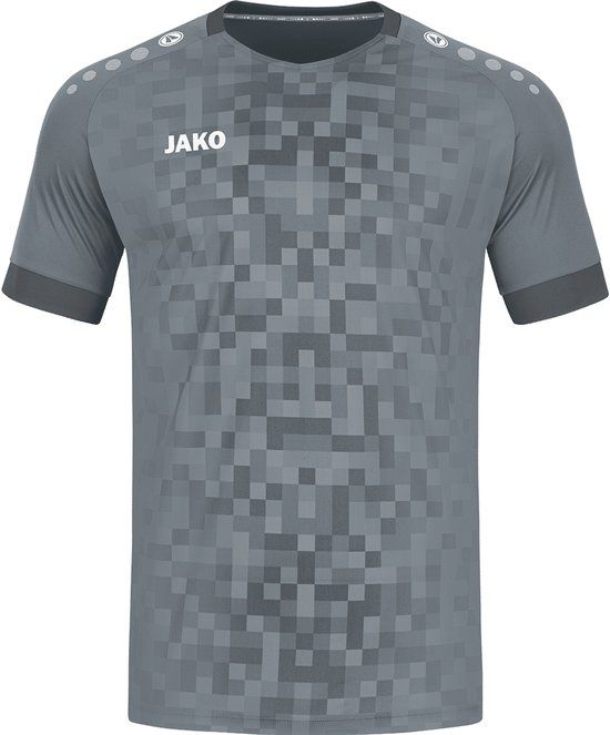 Jako Pixel Shirt Korte Mouw Heren - Steengrijs XXL