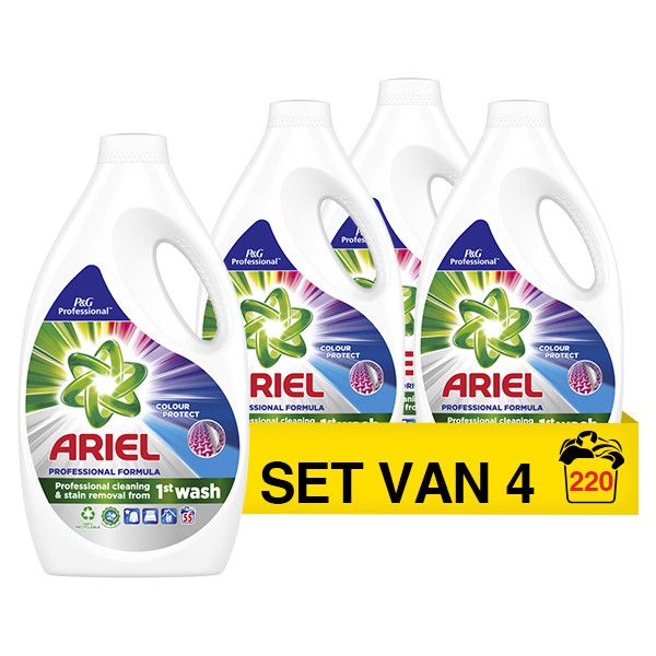 Ariel Vloeibaar Wasmiddel Professional Color 2475 ml (4 flessen - 220 wasbeurten) - 8006540996089