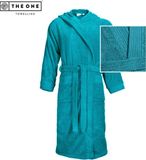The One Towelling Badjas - Zachte kamerjas met capuchon - Vocht absorberend - 100% Gekamd badstofkatoen - XXL/XXXL - Turquoise