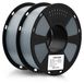 PLA filament, 1,75 mm, 2 kg (2 x 1 kg), gris, pour impression 3D