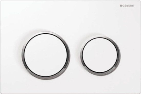 Geberit Omega20 Bedieningsplaat - Wit/Glans Chroom/Wit - RVS