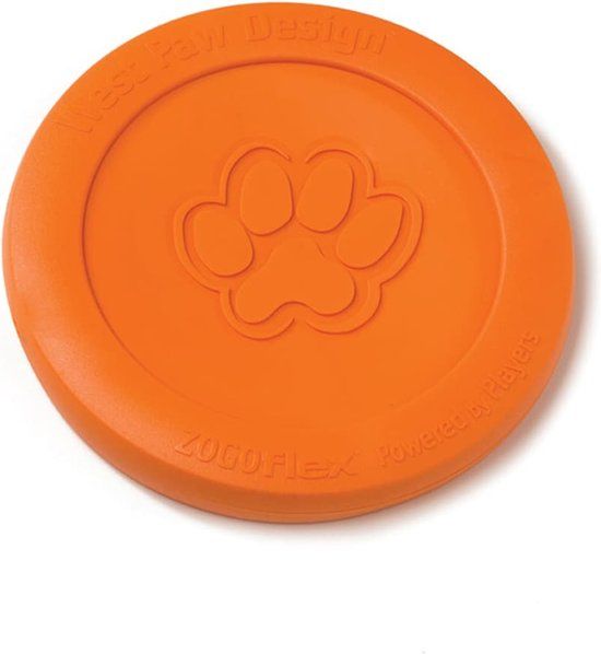 West Paw Zogoflex Zisc - Flexibele Hondenfrisbee - Oranje - Large - 22 cm