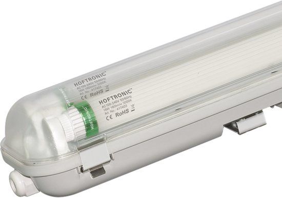 HOFTRONIC LED TL armatuur 120 cm dubbel T8 (G13) 36W 5760 lumen 3000K warm wit IP65 waterdicht flikkervrij koppelbaar