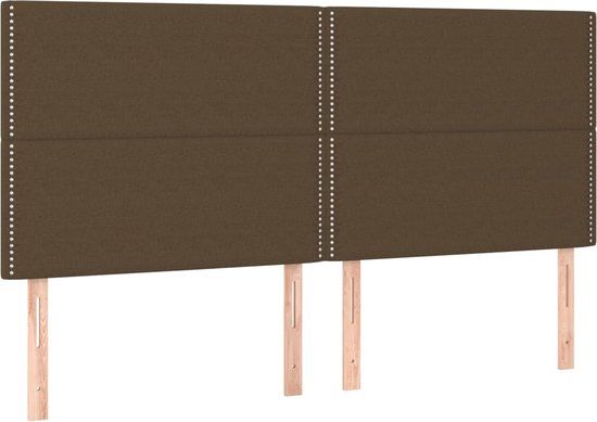 vidaXL Hoofdbord Donkerbruin Polyester/Hout 180x5x118/128 cm