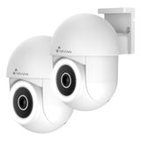 NIVIAN PTZ-camera wifi mini 2K, 2,4 GHz | nachtzicht | bewegingsdetectie en autotracking | outdoor IP65 | compatibel met Alexa en Google Home | Tuya app-besturing (verpakking met 2 wifi-Ptz-camera's)