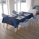 Bonamaison Tafelkleed, Anti-Mold, Sneldrogend, Waterdicht, 100% Polyester Tafellaken, Blauw, 140 x 200 Cm