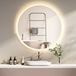 HOKO Miroir de salle de bain rond LED 60cm Avec horloge Anti-buée Température de couleur réglable en continu Avec fonction mémoire IP44 Verre HD 5mm Vicenza