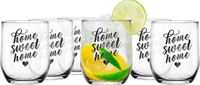Glasmark Drinkglazen/waterglazen Tumblers Home Sweet Home - transparant glas - 12x stuks - 300 ml