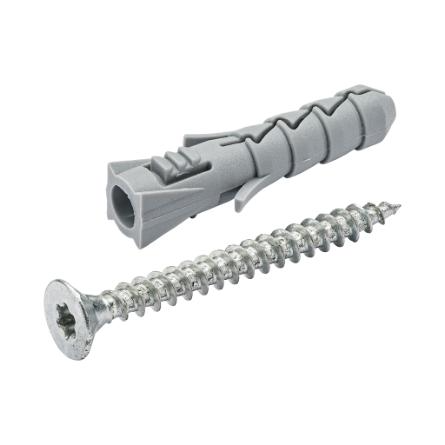Homefix Nylon Plug 6X30 + Spaanpl.Schr. Vz Pk Torx TX20 4.0X40 | 8 stuks - 6701.10.30020