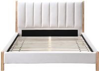 Vente-unique Bedframe stof ivoor 180 x 200 cm