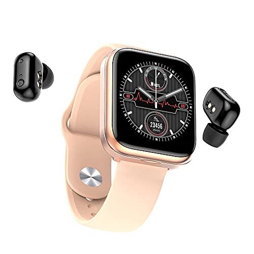 KDFJ Draadloze koptelefoon Fitness Tracker Horloge 2 in 1, Smart