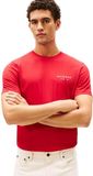 Tommy Hilfiger Heren T-shirt Katoen Effen Regular Fit Korte Mouw L Medium Red