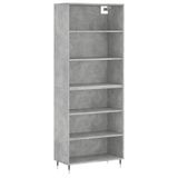 vidaXL Hoge kast, betonkleur, 69,5 x 32,5 x 180 cm, houtvezelplaat