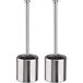 Merkloos / Sans marque RVS toiletborstel met houder mat - 2x stuks