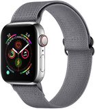 SBG Nylon Band Geschikt voor Apple Watch 1/2/3/4/5/6/7/8/9/10/11/SE - 38/40/41/42MM - Elastisch Sport Horlogeband - Grijs
