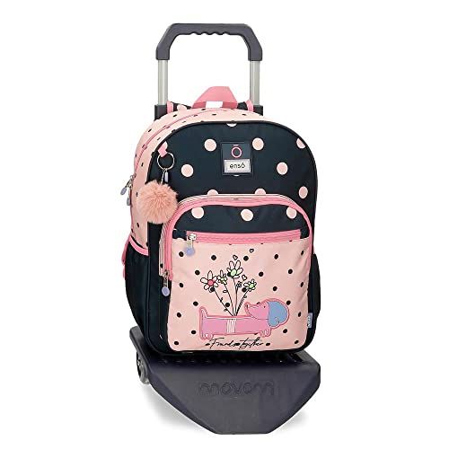 Enso Friends Together schoolrugzak met trolley - roze - 30 x 38 x 12 cm