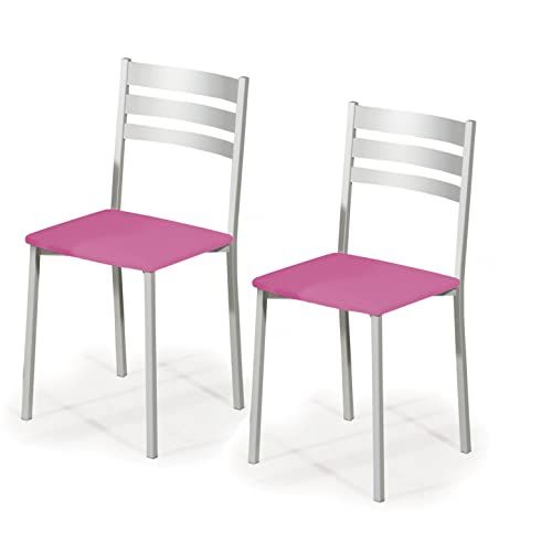 ASTIMESA SCRFRS Keukenstoelen - Metaal - Roze - Zithoogte 45 cm - Set van 2
