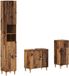 vidaXL - 3-delige badkamerkast set - ALKMAAR - Oud hout