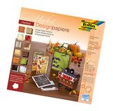 folia 10449 - Designpapier blok herfst, ca. 30,5 x 30,5 cm, 190 g/m², 12 vellen gesorteerd in 12 verschillende motieven, aan beide zijden bedrukt, hoogwaardig geïllustreerd papier