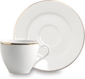Excelsa Set 6 Koffiekopjes met Schotels Excelsa Gold 10 cl Porselein Wit Gouden Rand
