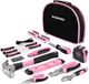 WORKPRO 103 st. Lady Gereedschapsset met tas, roze Gereedschapskoffer