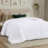 Utopia Bedding All Season dons-alternatief, gewatteerd dekbed, Queensize dekbedinzet, met hoeklussen, machinewasbare comforter (wit)