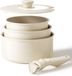 Ensemble de casseroles en céramique sans marque - Convient pour induction - 3 pièces - Gain de place