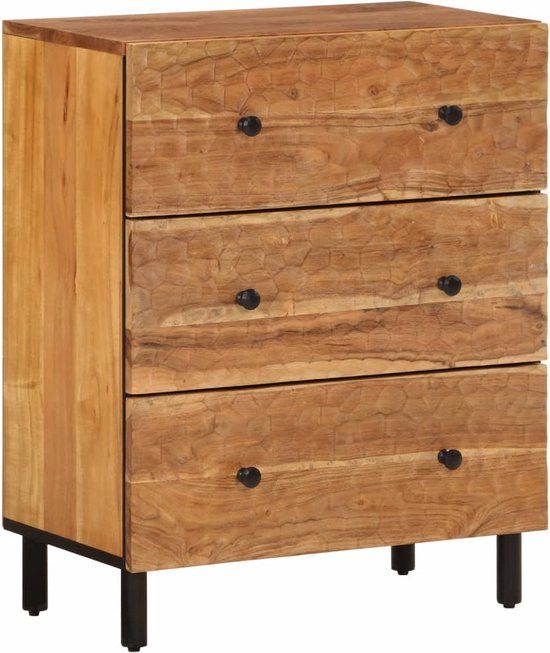 vidaXL Bijzetkast 60x33x75 cm massief acaciahout