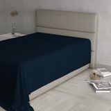 MAX COLOR Hoeslaken, 100% katoen, effen, donkerblauw, eenpersoonsbed 150 x 300 cm